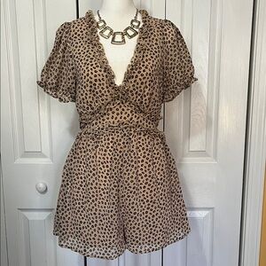 Trixxi Tan and Black Animal Print Romper